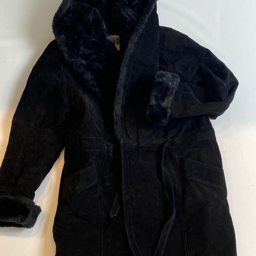 Women's Jacket Sz S Atlantic Coat Leather Hooded